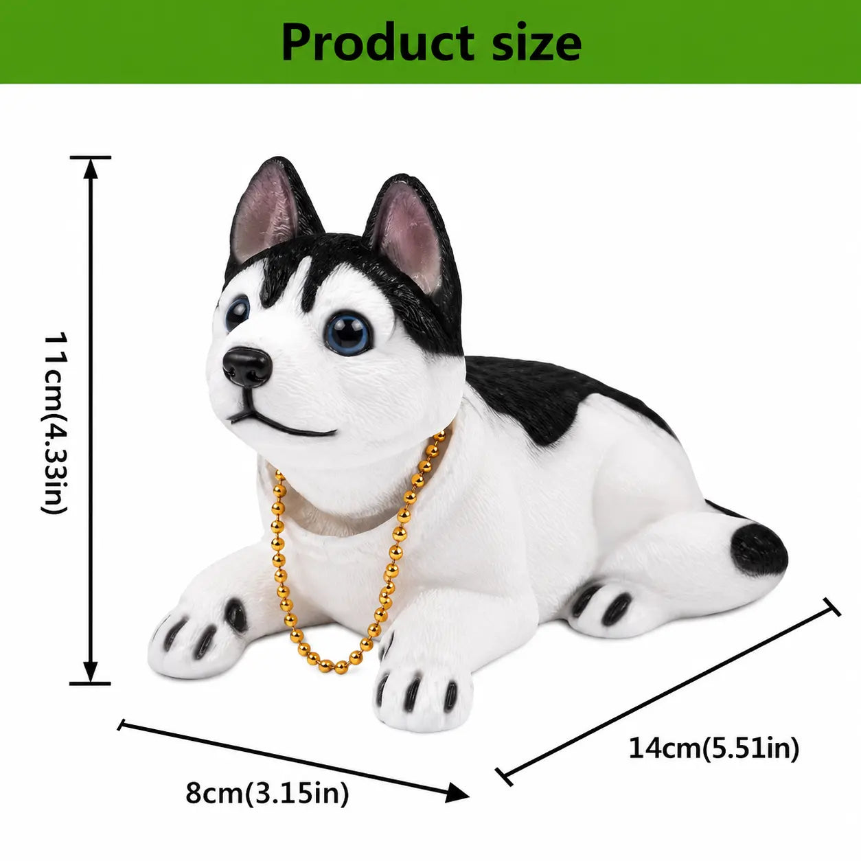 bobblehead dog doll dimensions 14x8x11cm measurement chart for car dashboard fit | Carokit India
