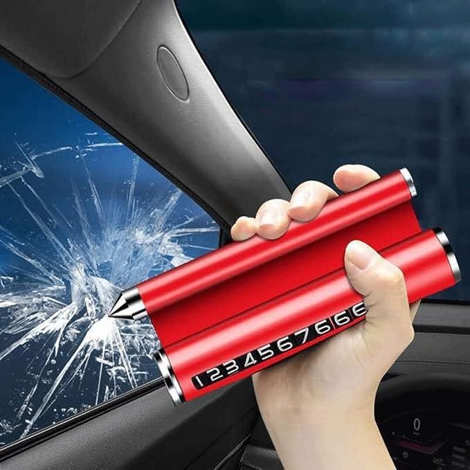 Multipurpose Car Safety Hammer – Emergency Glass Breaker & Seat Belt Cutter | Compact Automotive Escape Tool - Carokit