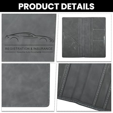 car document holder grey showing premium PU leather stitching and finish | Carokit India