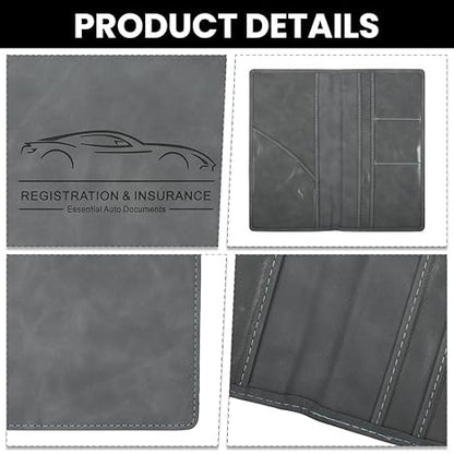 car document holder grey showing premium PU leather stitching and finish | Carokit India