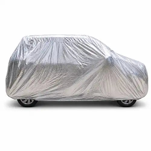 Smart Fabrik Heat Reflective Insulated Car Cover for Hatchback – UV Protection Full Body Silver Cover | Carokit