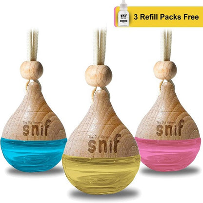 premium glass bottle car air freshener hanging wooden diffuser lid 20ml pack of 1 | Carokit India
