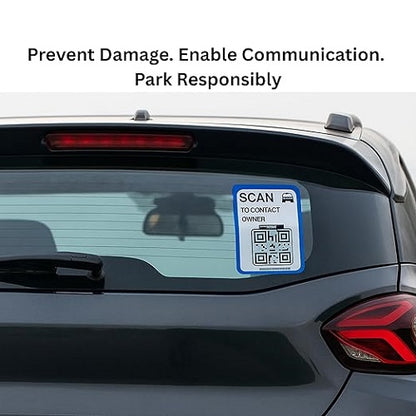 Digibells QR code car parking tag on rear window for responsible parking India | Carokit India