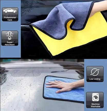 Microfiber Car & Glass Cleaning Cloth – Pack of 2 (30×40 cm, 600 GSM) - Carokit