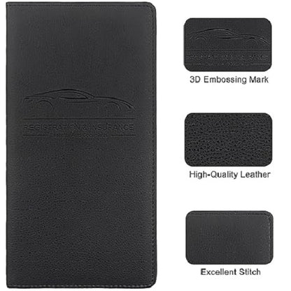 car driving licence holder black PU leather embossed car design close-up detail | Carokit India