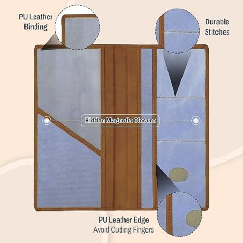 brown car document organizer showing driving licence slot and multiple card pockets | Carokit India