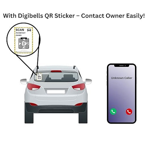 emergency car contact QR sticker on car rear connected to smartphone caller India | Carokit India