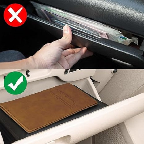 brown car document holder 24x13cm glove box organizer universal fit all Indian cars | Carokit India