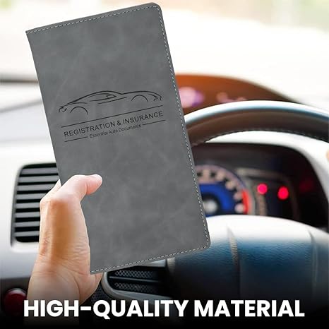 grey car document folder dimensions glove box size universal fit all Indian cars | Carokit