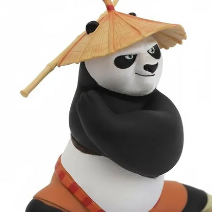 Close-up side profile of the Kung Fu Panda auto interior decoration figure, showing the character standing confidently with arms crossed.