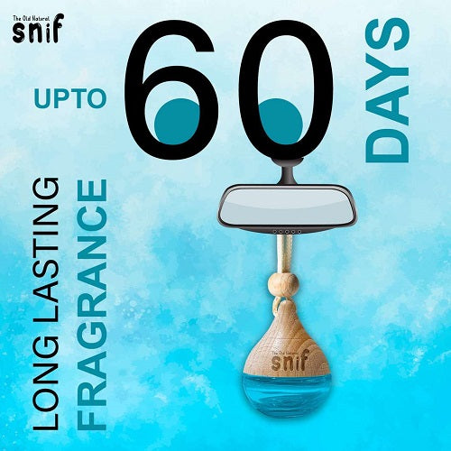 luxury car air freshener Snif series glass bottle with beechwood wooden lid | Carokit India