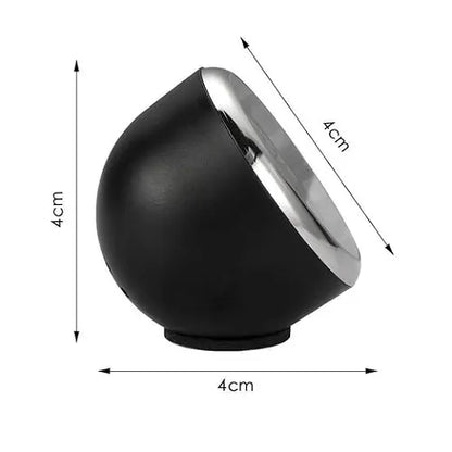 Side profile diagram of the mini car dashboard clock, showing its compact dimensions of 4 centimeters in height and width, designed with an upward-angled face for easy driver viewing.