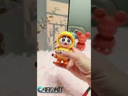Shinchan Face-Changing Keychain – 3‑Expression Rotating Cartoon Keyring