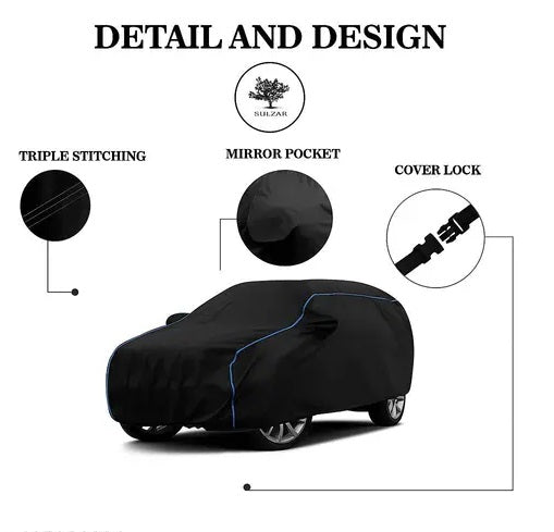Universal Waterproof Car Cover with Elastic Bottom & Mirror Pockets