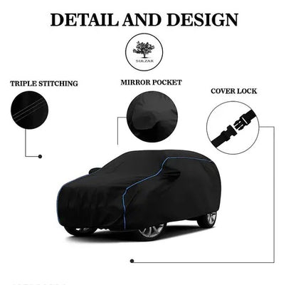 Universal Waterproof Car Cover with Elastic Bottom & Mirror Pockets