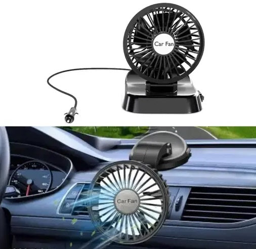 12V Electric Cooling Fan (Single Head, 360° Rotatable) – Car Air Circulator