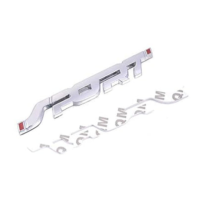 3D Sport Logo Metal Badge Emblem Sticker – Chrome, 14 × 2 cm